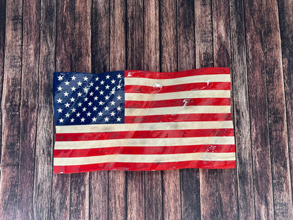 Original Wavy Rustic Wooden American Flag